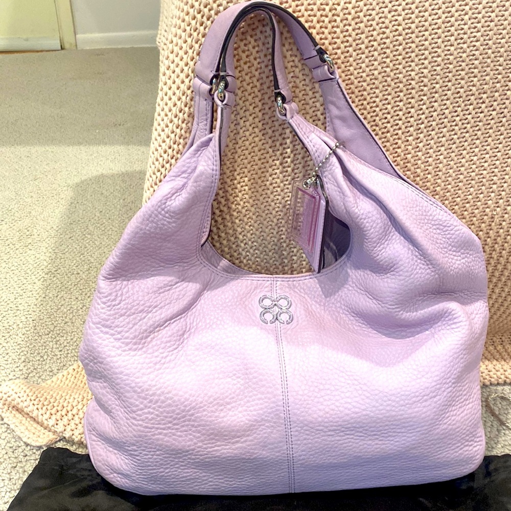Coach Lavender Pebbled Leather Handbag